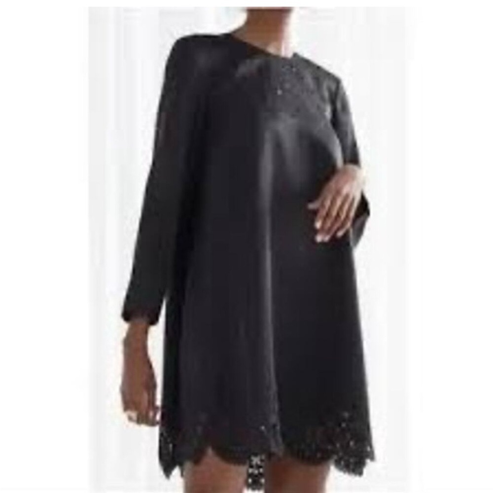 Paris Atelier & Other Stories Women's Black Laser Cut Mini Dress Sz 6 Whimsygoth